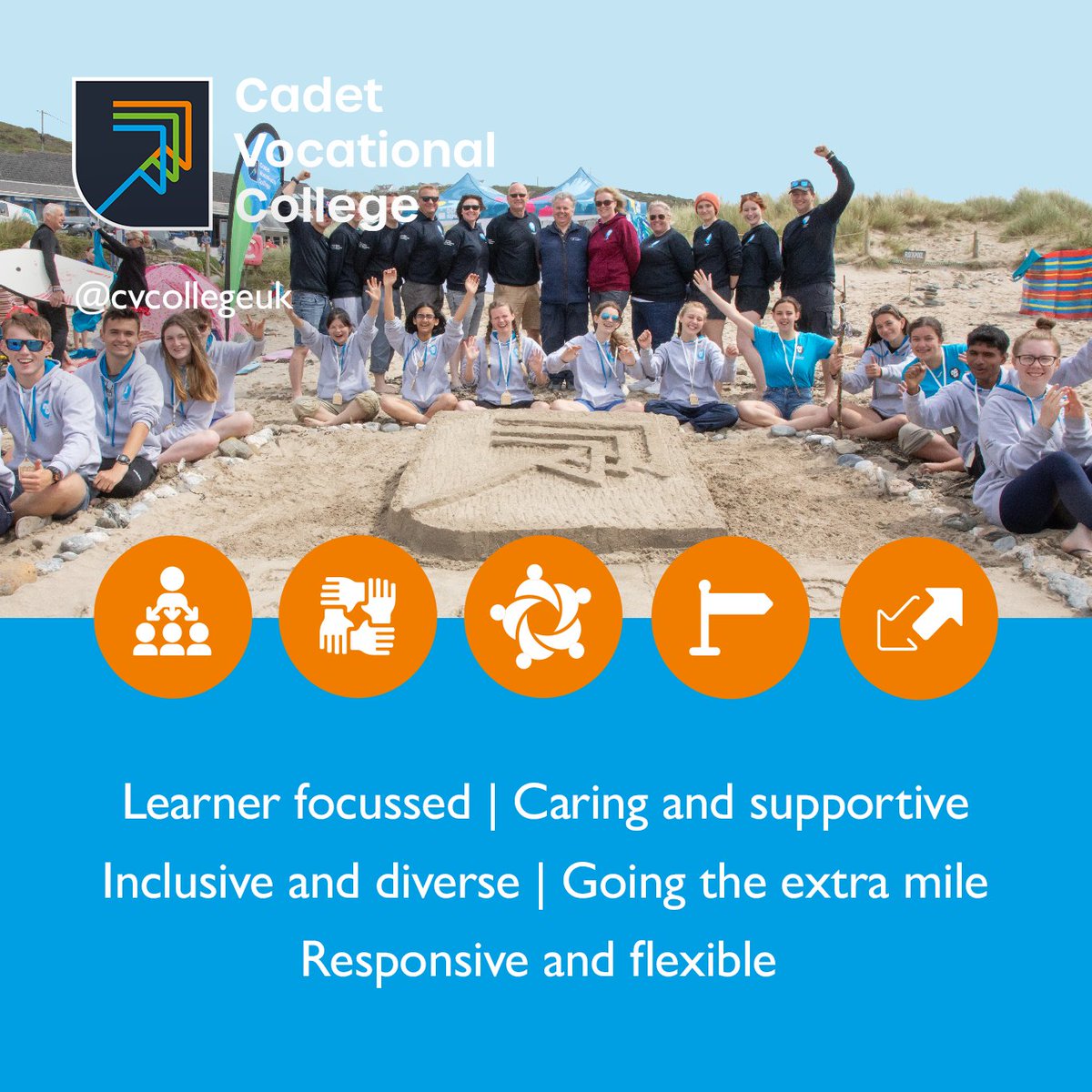 At Cadet Vocational College, we understand that our five key values are essential to improving lives through vocational education.

#CadetVocationalCollege #CVCollegeUK #LearnerFocussed #CaringAndSupportive #InclusiveAndDiverse #GoingTheExtraMile #ResponsiveAndFlexible