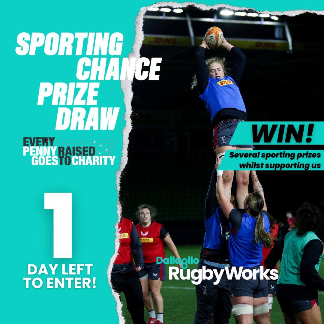 ⏰ Just 1 day left to enter the @SportingDraw and win amazing sporting prizes! 100% of proceeds go to us. Please share! 🙏🧡 #SportingChancePrizeDraw