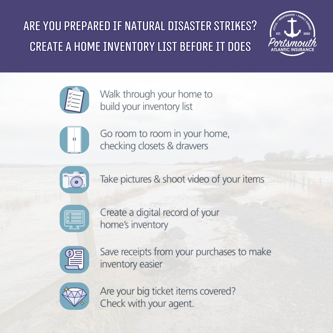 PAI provides a home inventory checklist to prepare you for a natural disaster #BePrepared #ManageLifesStorms #HomeInventory