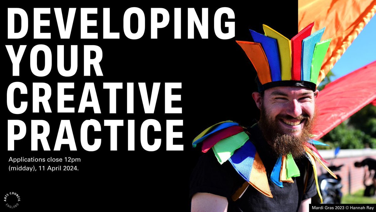 📣Funding opportunity📣

Want to focus on your creative or cultural development?

Applications are now open for Developing Your Creative Practice, until 12pm (midday) 11 April. 🙌

Find out more 👇
buff.ly/3PIi14q