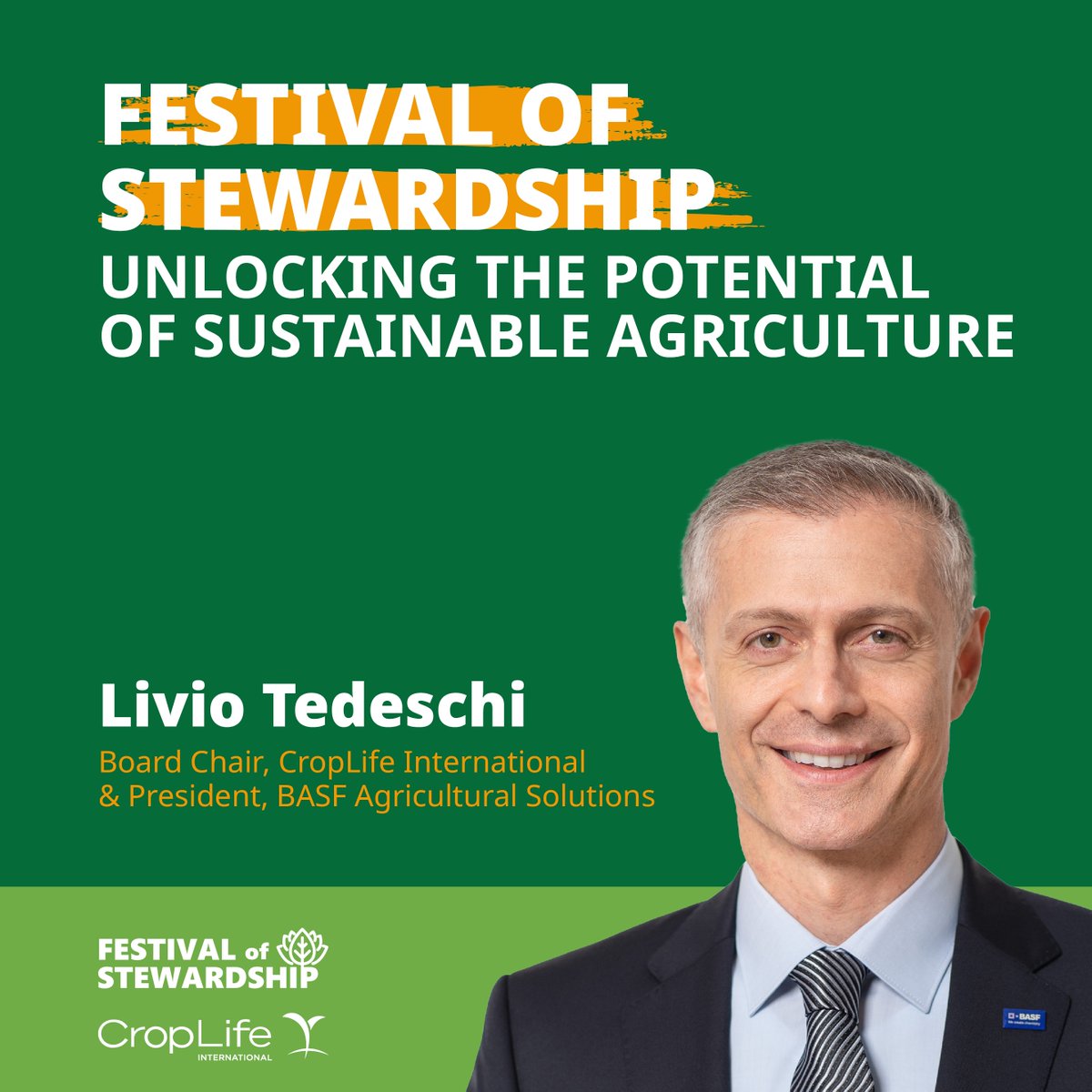 How can stewardship unlock the potential of sustainable agriculture? Join Livio Tedeschi and other expert speakers for an exclusive @CropLifeIntl webinar filled with presentations, interactive panel discussions, and live Q&A sessions. Register here: bit.ly/FOSDay1