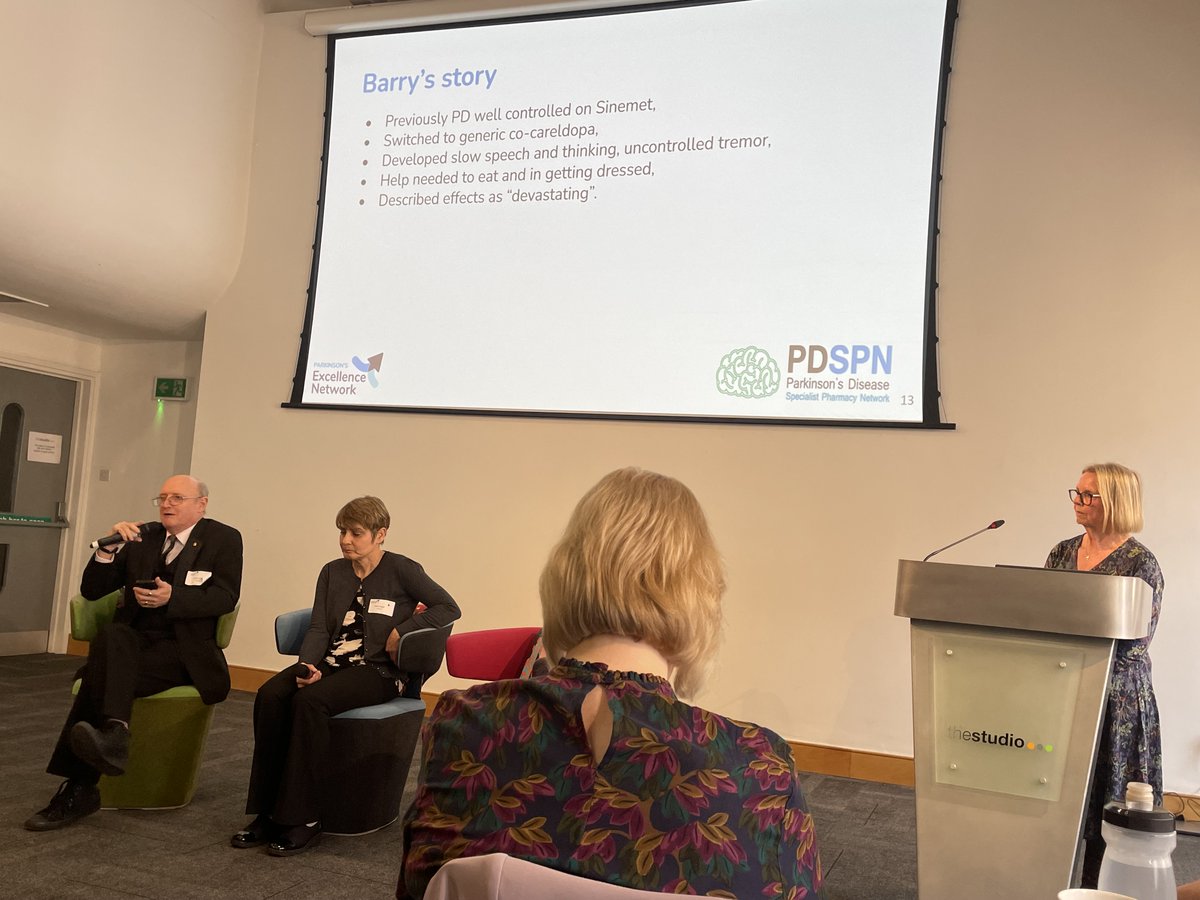 Person with #Parkinsons Barrie Smith says the impact of switching from branded to generic medication was 'devastating' at the @Pharmacy_PDSPN conference. Report your evidence to the @MHRAgovuk Yellow Card Scheme here 👉 bit.ly/49RMeai