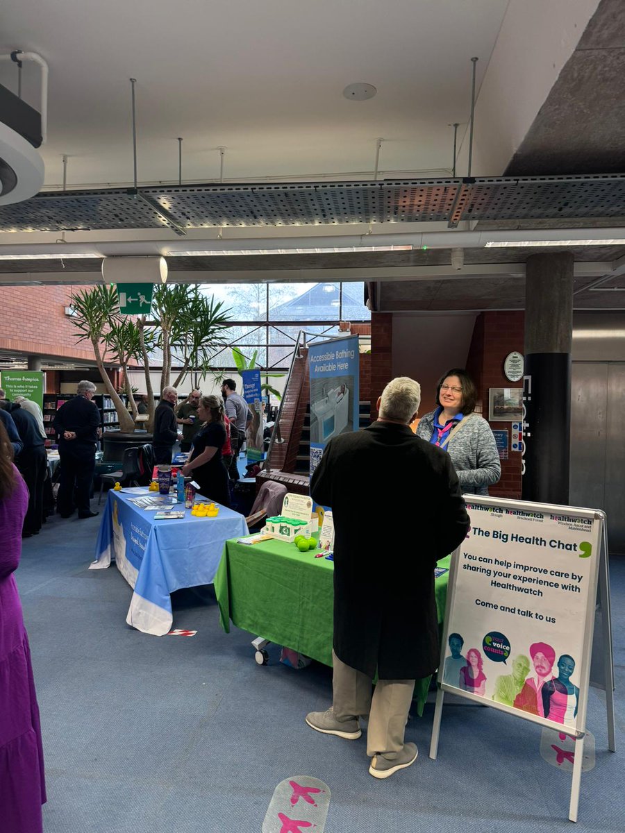 HealthwatchWAM's tweet photo. Healthwatch staff were at the Health & Wellbeing Fayre at the Maidenhead Library, thank you for coming and chatting with us. We had a great afternoon meeting you all. #HealthAndWellbeing #MaidenheadLibrary #CommunityEvent #WellnessJourney #HealthyLiving https://t.co/0z2glRnQNa