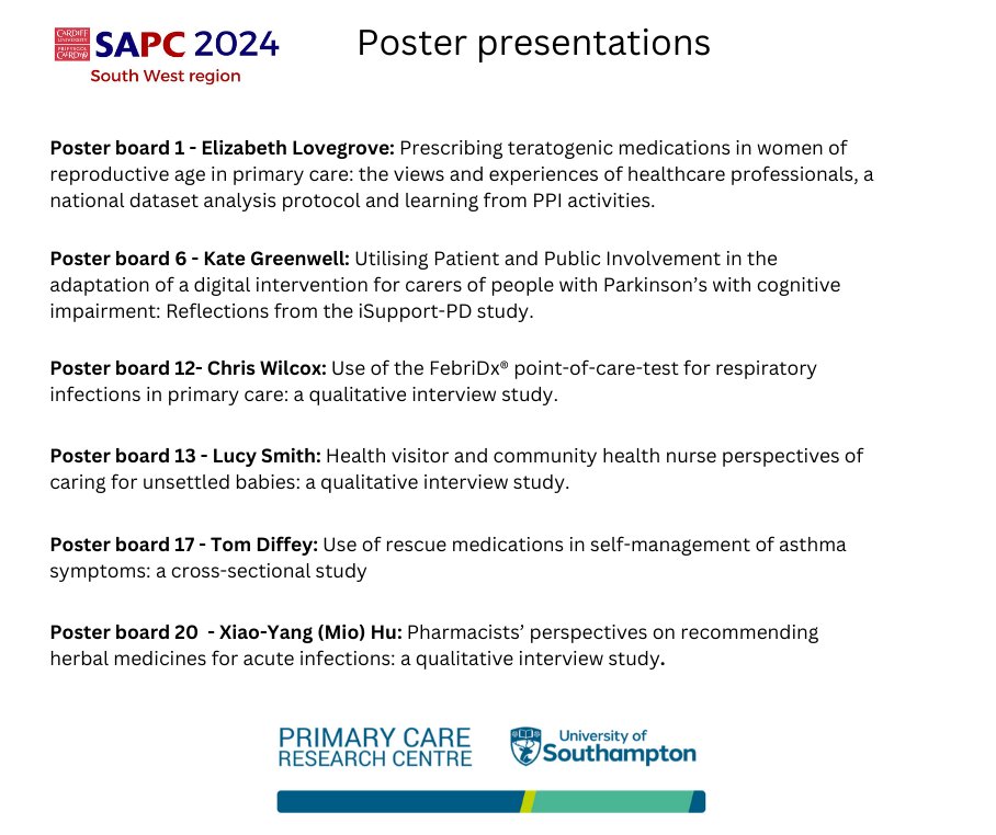 Primary Care Research Centre (@uos_primarycare) on Twitter photo Wow! look at the range research topics covered in these poster presentations!! 👇👇👇 Presentations from Elizabeth Lovegrove, <a href="/kate_greenwell/">Kate Greenwell</a>, <a href="/ChrisRMWilcox/">Chris Wilcox</a> ,Lucy Smith, Tom Diffey and Xiao-Yang (Mio) Hu <a href="/sapcacuk/">SAPC</a> #SWSAPC24 Wow! look at the range research topics covered in these poster presentations!! 👇👇👇 Presentations from Elizabeth Lovegrove, <a href="/kate_greenwell/">Kate Greenwell</a>, <a href="/ChrisRMWilcox/">Chris Wilcox</a> ,Lucy Smith, Tom Diffey and Xiao-Yang (Mio) Hu <a href="/sapcacuk/">SAPC</a> #SWSAPC24