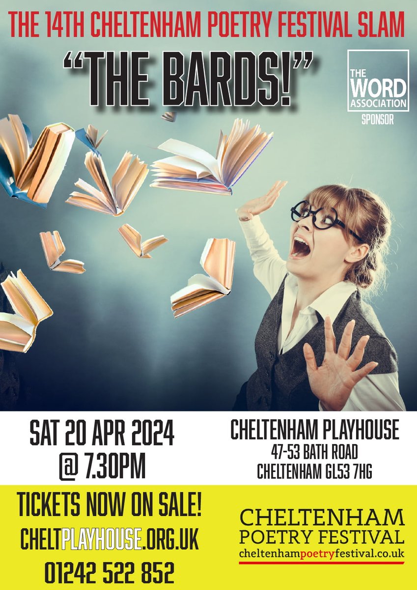 Have you got your tickets for the spoken word battle of the year - the <a href="/Cheltpoetfest/">CheltenhamPoetryFest</a> slam - snap your tickets here - cheltplayhouse.org.uk/CheltPlayhouse…