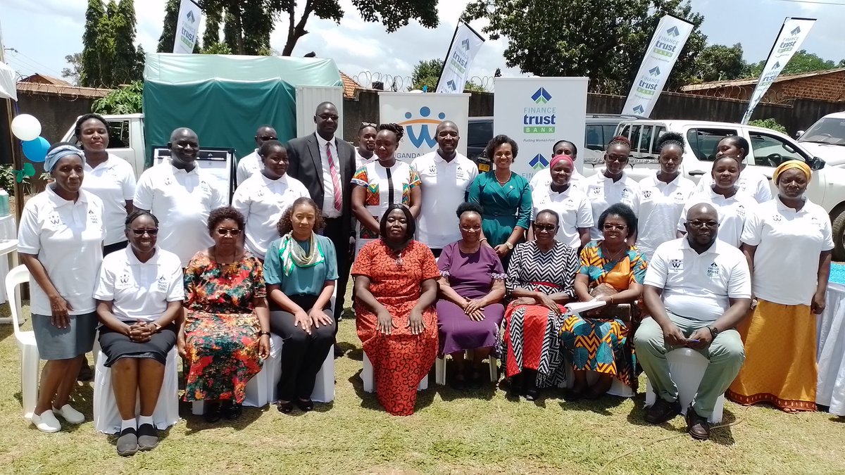 A group photo with our Guest of honour Ms Amelia Carvahlo; public affairs officer US Embassy, Mr. Percy Paul Lubega Head of Business Finance Trust Bank and other delegates all invited guests. Thank you for celebrating women's day with us.