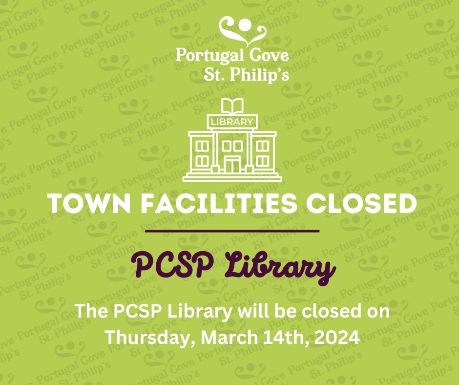 We apologize for the inconvenience, the PCSP Library will be closed today, Thurs, March 14. It's a great time to re-read your favourite sections of your already checked out books, and decide the next book to check out! The library will reopen on Tues, March 18 at 11:30 am.