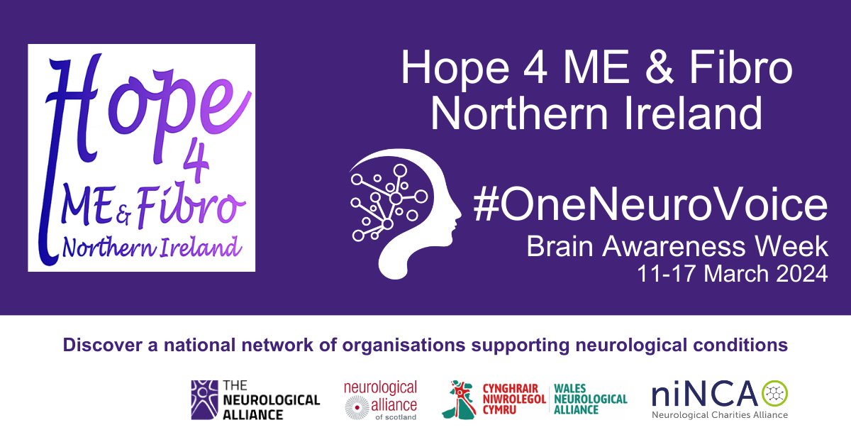 We are continuing to highlight our fantastic member organisations as part of #BrainAwarenessWeek 2024. This afternoon we are highlighting Hope 4 ME & Fibro Northern Ireland. Find out more about @hope4mefibroni and the services they offer here: ninca.org.uk/news/member-sp…