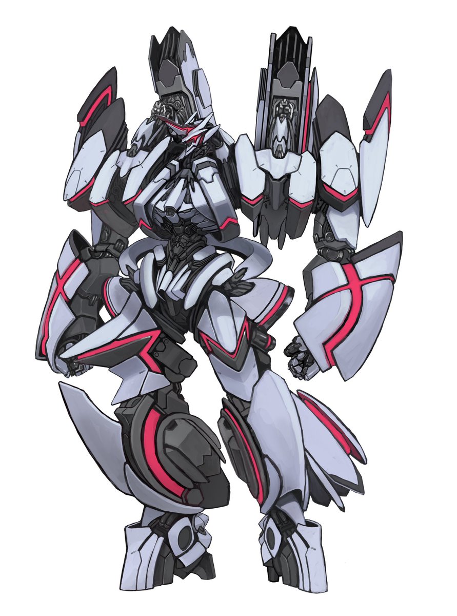solo white background red eyes standing no humans robot mecha  illustration images