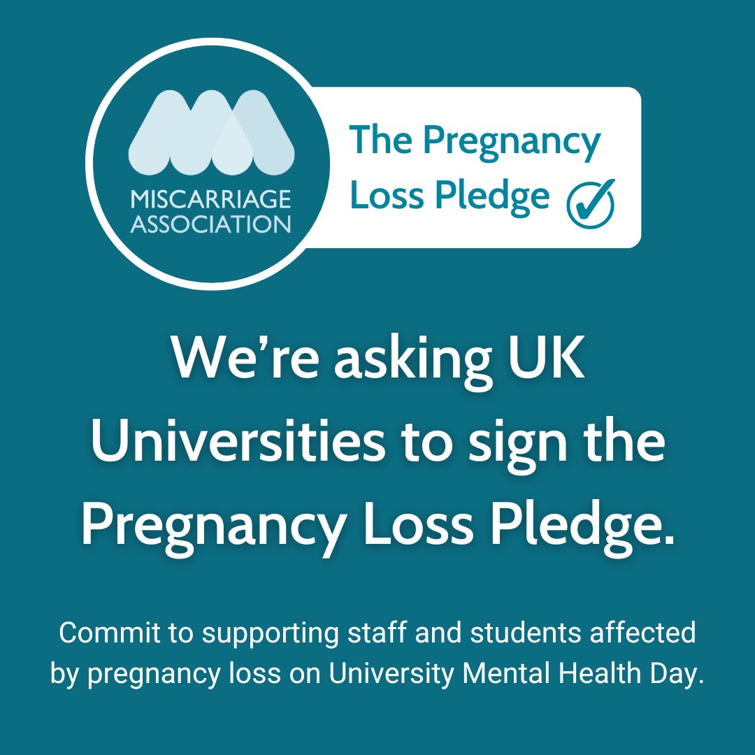 This University Mental Health Day, we're asking UK universities to increase the support they have for staff and students affected by pregnancy loss. Want to make a difference on your campus? Head over to our online Workplace Hub to find out how: ow.ly/6J6I50QT6IB @nusuk