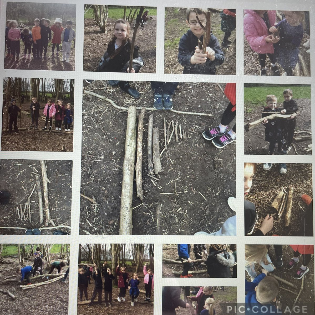 In Maths, the lions headed out to forest school and compared the length of different sticks! We also compared the height of eachother! #outdoorlearning #sunshine #mathsisfun @Astley_Primary 🌳🌳