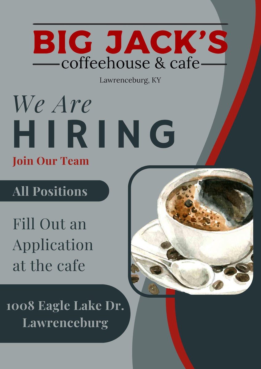 bigjackscafe's tweet photo. WE ARE HIRING!

ALL POSITIONS. BOTH LOCATIONS.

We are primarily interested in applicants with full availability (seven days a week). However, we WILL consider students who are available to train during their Spring Break. https://t.co/NyltNvA6Wd
