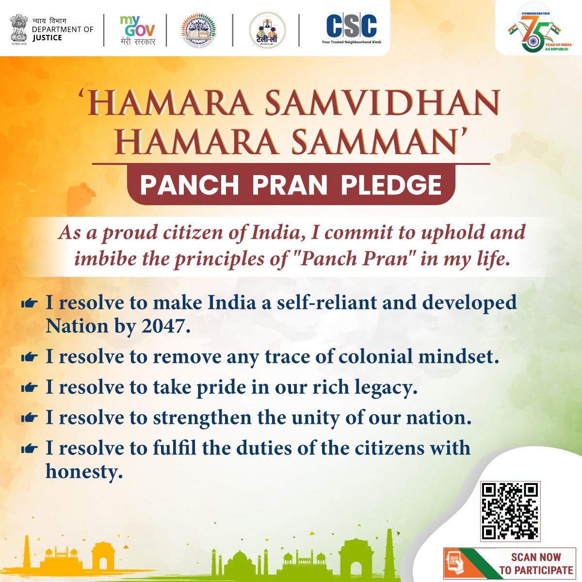 CSCegov_'s tweet photo. Let us participate in the #PanchPran Pledge and commit to upholding and imbibing the principles in our lives for the nation.

To participate, visit: https://t.co/2Rr5DN1kzT

#AmritKaal #NewIndia #PanchPranPledge #HamaraSamvidhanHamaraSamman #HamaraSankalpViksitBharat #MyGov https://t.co/iV6jz9vN6j