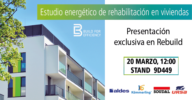 URSAiberica's tweet photo. Como miembros de #BuildForEfficiency queremos invitarte a la presentación el Estudio sobre Rehabilitación que hemos desarrollado junto a @Aldes_spain, @KOMMERLING_ESP y @Soudal_es. Tendrá lugar en Rebuild, Pabellón 9 D499, el 20 de marzo a las 12.00 horas. ¡Te esperamos! https://t.co/v7bBcqGWLD
