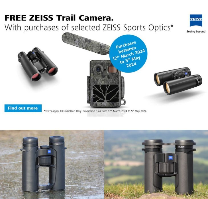 Claim a #FREE @ZEISSBirding Secacam 7 Trail Camera! Offer available on #ZEISS Victory SF and SFL #binoculars. For further details, click the link 🔽 birders-store.co.uk/zeiss-shop.html