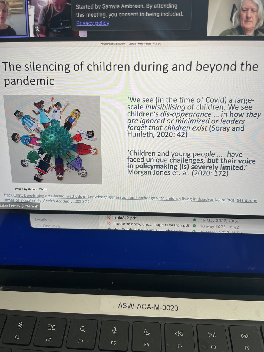 Children were invisible in policy making during Covid and beyond- great point by @LomaxHelen for our @CYPTreescapes seminars. This is still so real as @KhawlaBadwan has argued.