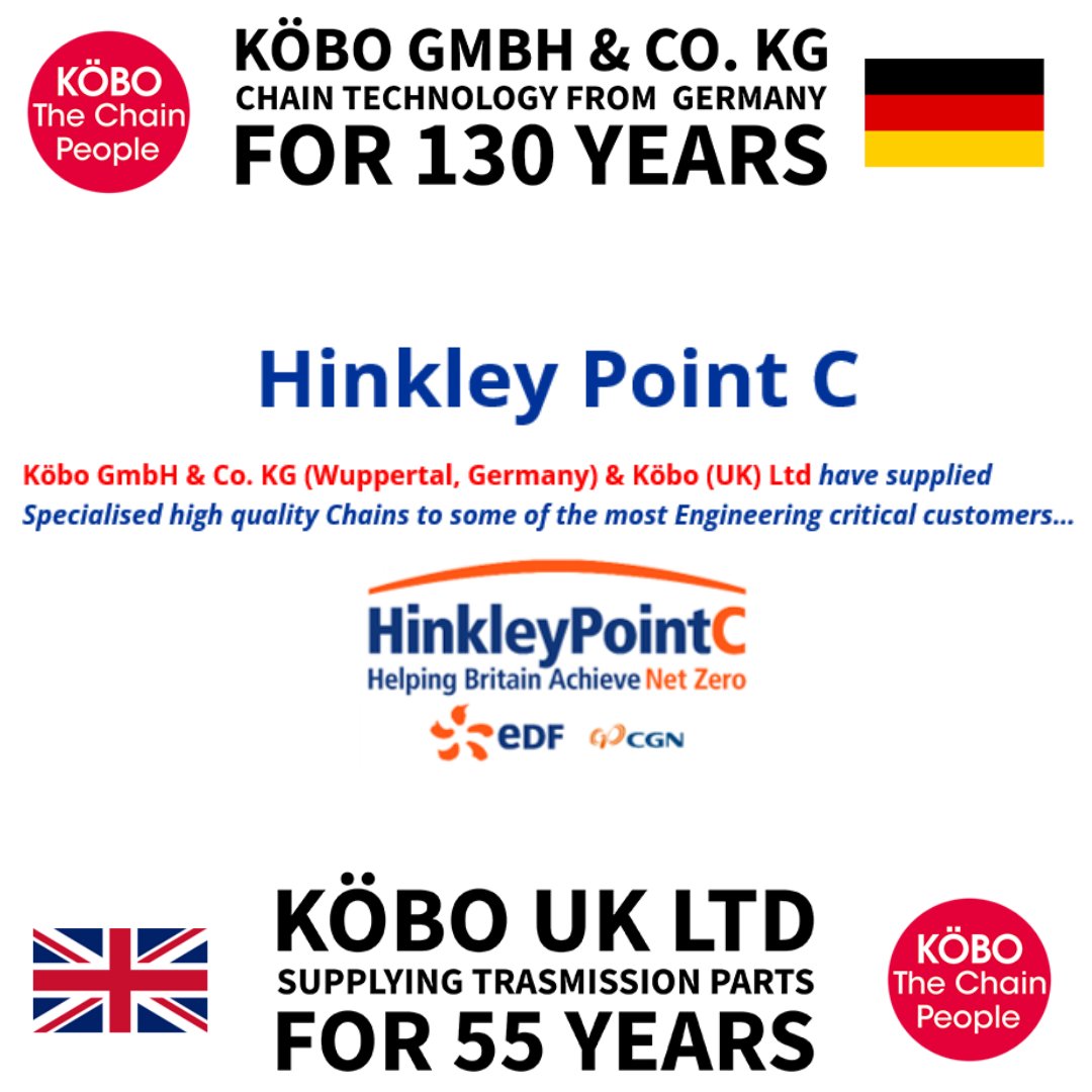 KoboEngineering's tweet photo. Köbo GMBH &amp; CO. KG and Köbo UK Ltd have supplied specialised high quality chains to some of the most engineering critical customers. #hinkleypointc #edf #cgn #kobo #koboengineering https://t.co/GtDdlMoeoS