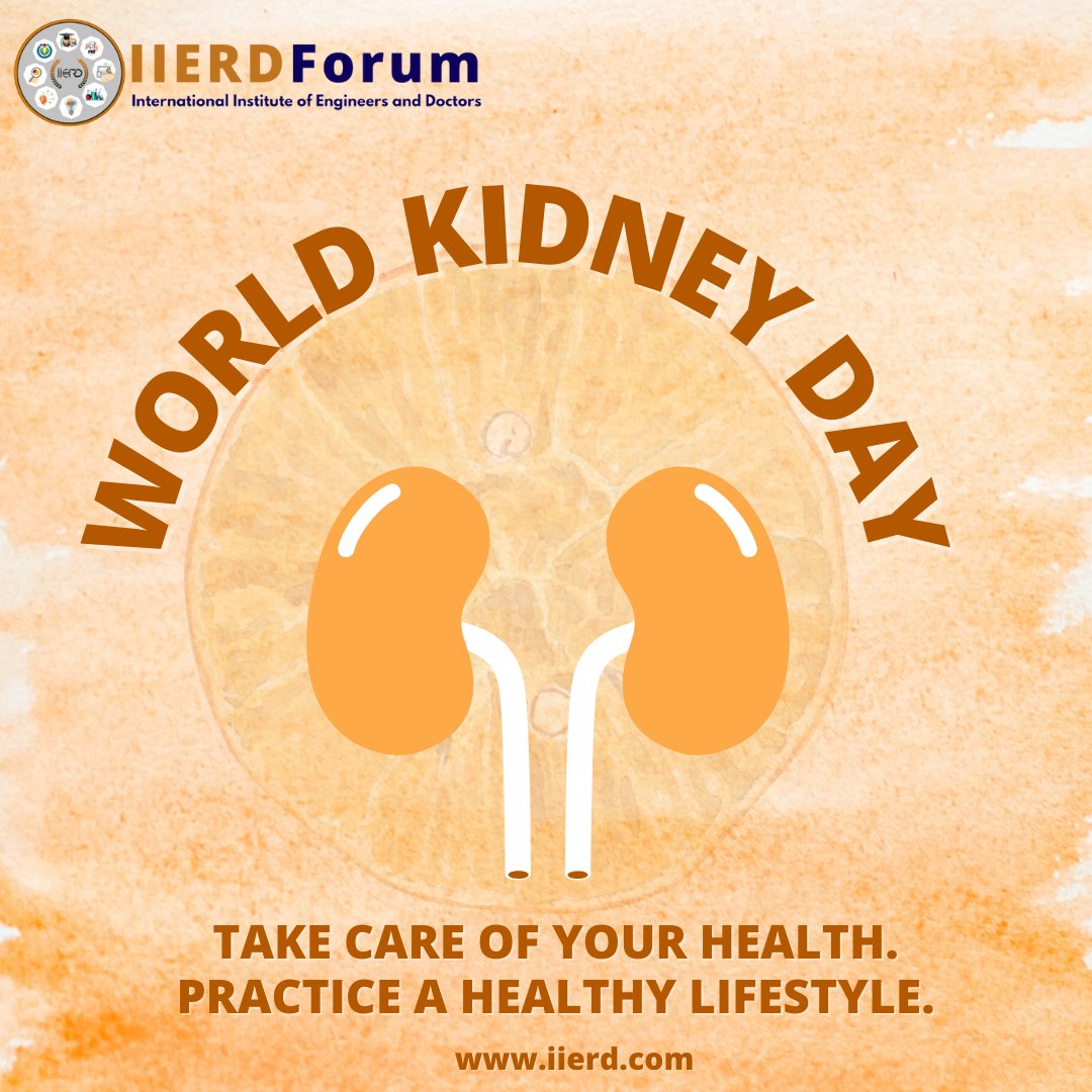 iierdconference's tweet photo. 🌟 Happy #WorldKidneyDay! 
Let's raise awareness about kidney health together! Remember to stay hydrated, eat healthy, and prioritize regular check-ups.
Together, we can support kidney health and save lives! 💙💧🥗🩺
#KidneyHealth #Awareness #IIERDForum https://t.co/3qlmfJVSgM