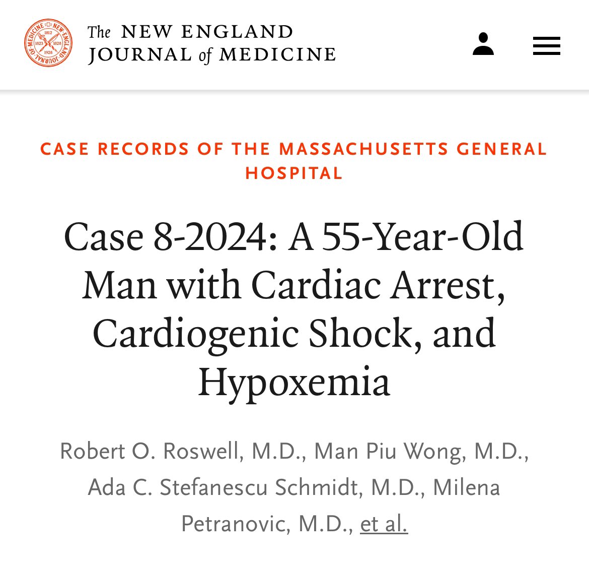 This is a great case that raises the visibility of critical care cardiology. @ShashankSinhaMD @JasonKatzMD @carlosalviar @SarasVallabhMD #ACCCriticalCare Special thanks to @criticalecho. nejm.org/doi/full/10.10…