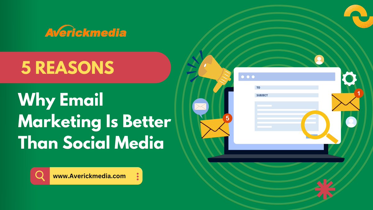 5 Major Reasons Why Email Marketing Is Better Than Social Media Marketing averickmedia.com/blog/5-major-r… #emailmarketing #socialmedia #marketing #business #sales #leadgeneration #leads #b2b #googleads #facebook #gmail #outlook #averickmedia