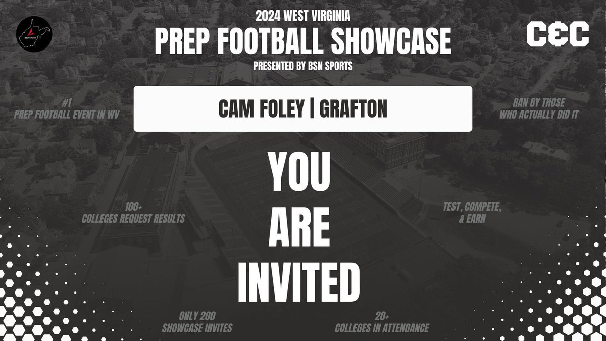 thank you for the invite, can’t wait to compete! @CoalfieldsCo @BearcatGrafton @coachmickfoley @VisionQb