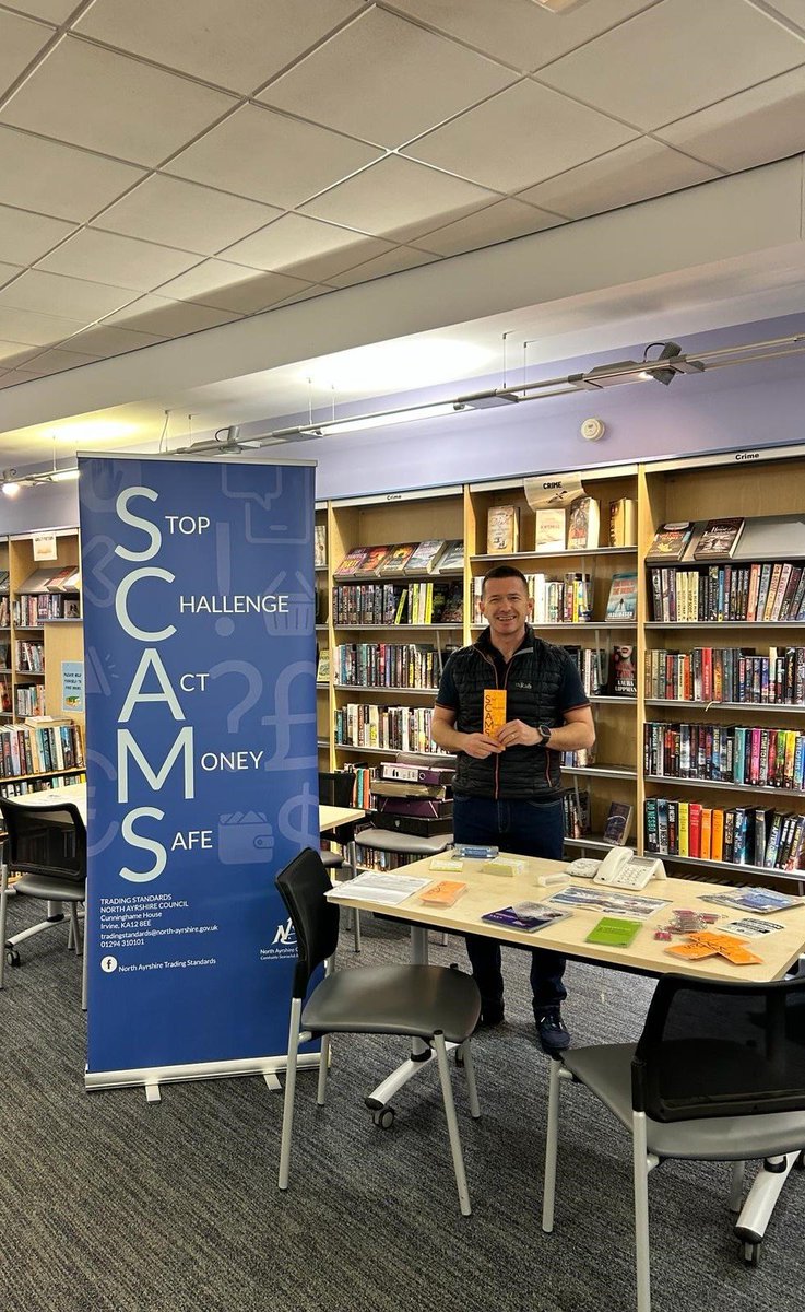Our North Ayrshire Trading Standards Team visit community locations regularly to provide advice. Today they are visiting Irvine Library. #SaferNorthAyrshire