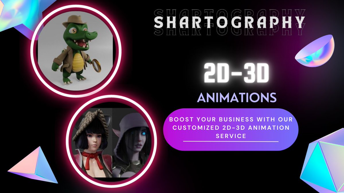 SH_artography's tweet image. Boost Your Business with our Customized 2D-3D Animation Service..

#AnimationService #2DAnimation #3DAnimation #CustomAnimation #AnimationStudio #DigitalAnimation #motionGraphics  #CreativeDesign #AnimatedVideo #MarketingAnimation #BusinessPromotion
