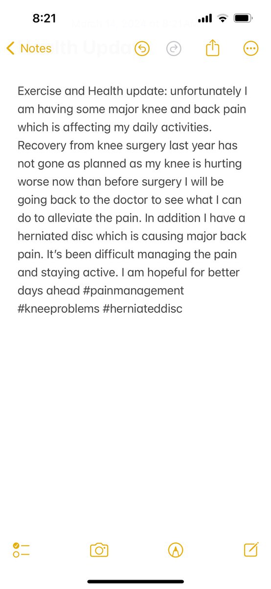 monchis1998's tweet image. Health update: unfortunately dealing with some major back and knee pain which is affecting daily activities. Hoping to find answers and be in a better place physically #painmanagement #kneeproblems #herniateddisc