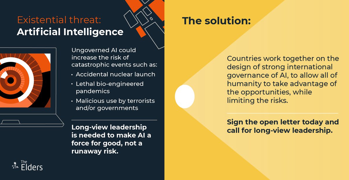 Our leaders are not responding with the urgency required to tackle the emerging threat of ungoverned AI. We need #LongviewLeadership, rooted in cooperation between countries, to make AI a force for good, not a runaway risk. Add your voice to our call: bit.ly/3vex3cj