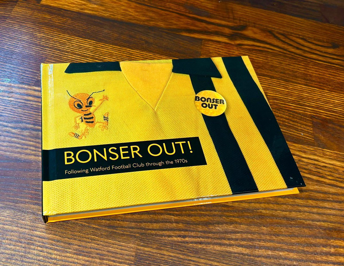 watfordpodcast's tweet photo. 🐝🎧 | NEW POD | Jon caught up with the @treasurywatford team behind the brand new book BONSER OUT! for a special FTRE pod. The book is a fascinating look at what it was like to support #WatfordFC in the 70’s, with this podcast featuring a chat with the chaps that were there! https://t.co/YeTJHB2uyv
