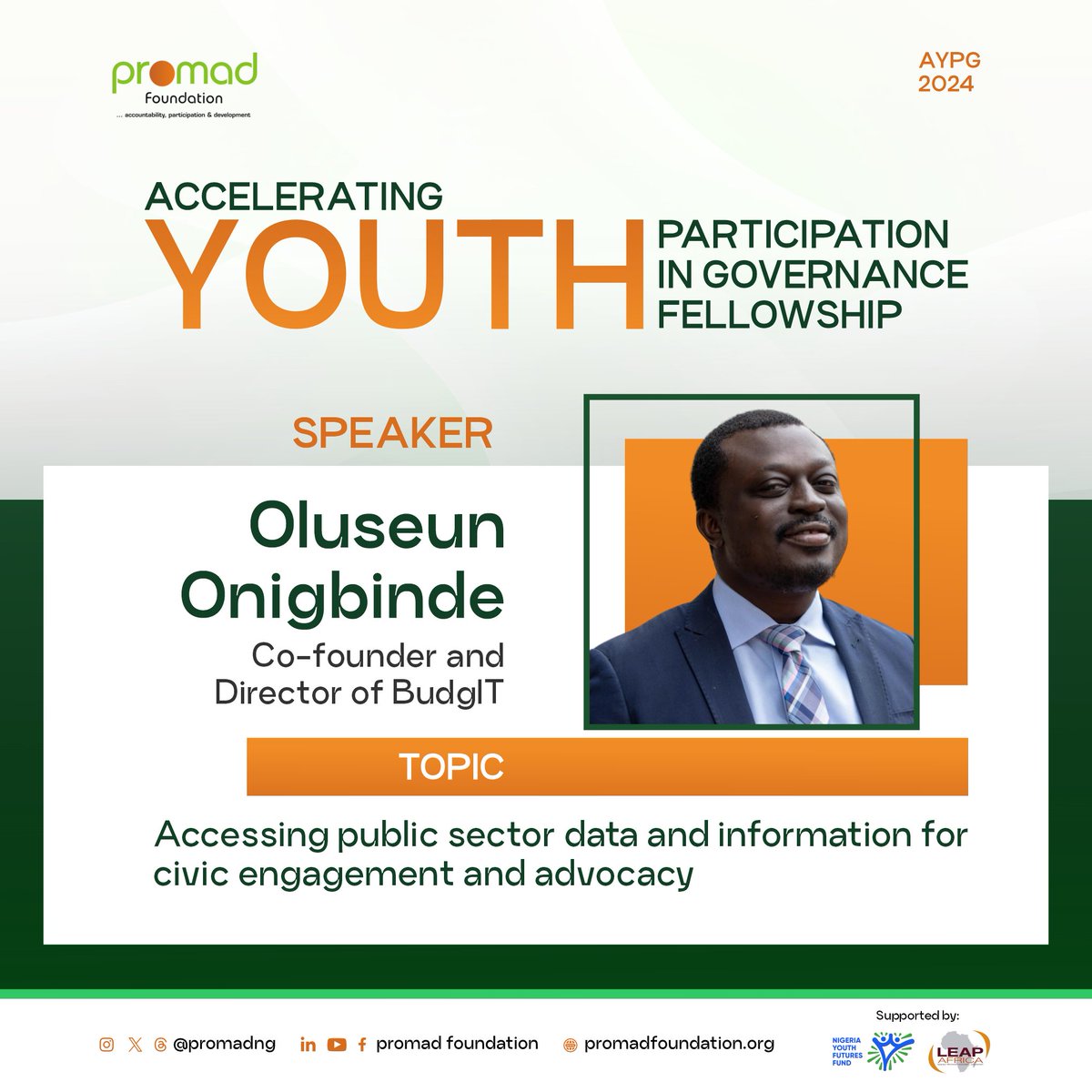 promadng's tweet photo. We just had the Global Director of @BudgITng, Mr @seunonigbinde who took our #AYPGFellowship participants through the topic: "Accessing public sector data and information for civic engagement and advocacy #AYPGProject #NigeriaWeWant https://t.co/fvcb1UJf1c
