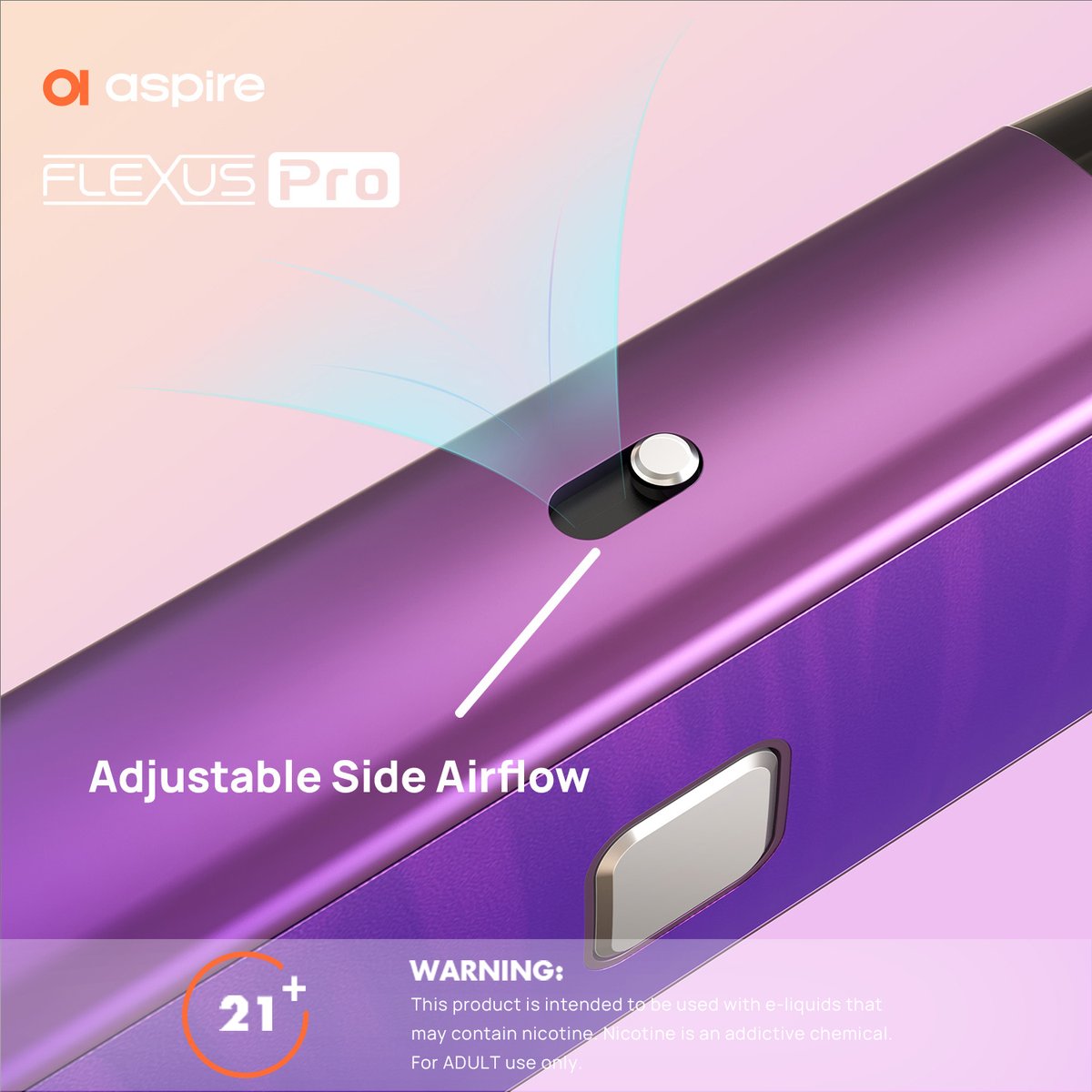 aspirecigs's tweet photo. The Flexus Pro boasts an adjustable side airflow for the perfect fusion of flavor, voluminous vapor creation, and a satisfying throat hit.
Learn more: https://t.co/WRTaknRa7M
#aspireflexuspro #flexuspro #aspireflexus
WARNING: For 21+ adults use only! https://t.co/Ez1HNyxuI9