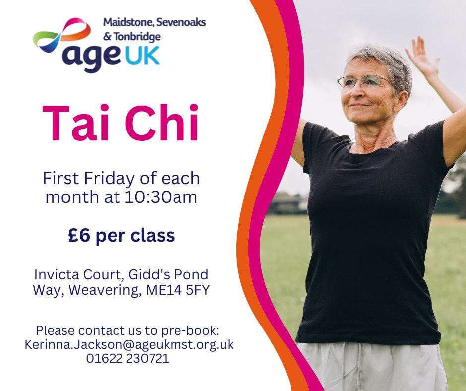 ageukmst's tweet image. Fancy trying your hand at Tai Chi? Our new monthly class welcomes everyone, no matter their ability.

Tai Chi could help improve your balance, reduce depression and anxiety, improve physical strength and possibly even cognitive function and memory.