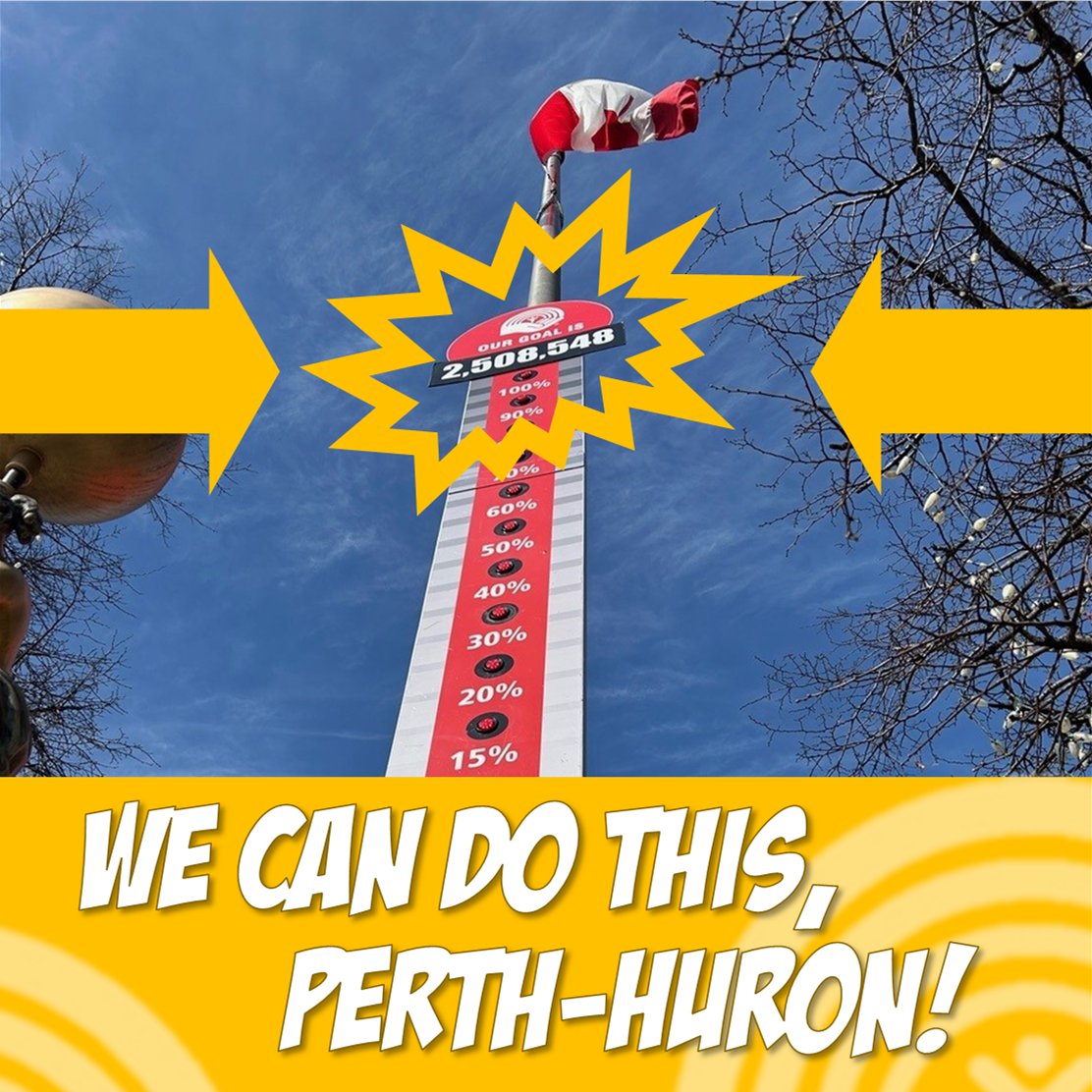 🔭Faraway, so close!🔍
Like the top of our thermometer, our $2.5 million goal may seem far away, BUT WE CAN DO IT! 🤗  
That goal isn't just a number, it's an opportunity to help local people in need.☀️
LET’S CLIMB THIS MOUNTAIN, PERTH-HURON! 🏔️ 
Give >> ow.ly/Kzqo50QSaVo