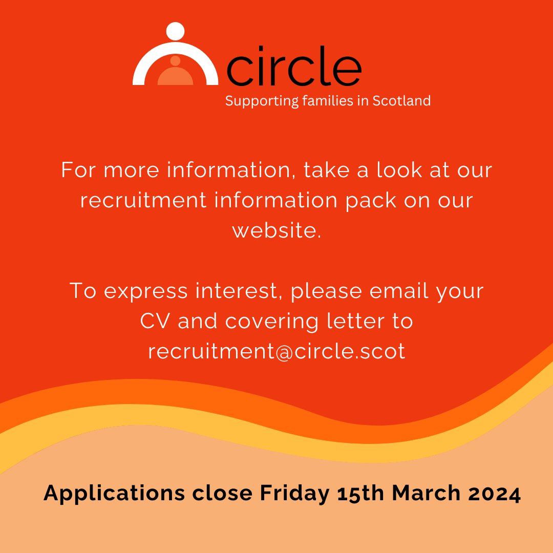 One last day to apply to Join Circle's Board of Trustees! To apply please send a CV and short covering letter, stating why you are interested in joining the board to recruitment@circle.scot by Friday 15 March 2024.