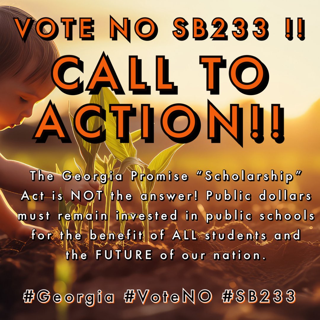 𝙶𝚎𝚘𝚛𝚐𝚒𝚊 𝙳𝚢𝚜𝚕𝚎𝚡𝚒𝚊 (@georgiadyslexia) on Twitter photo VOTE NO SB233 !! CALL TO ACTION! The GA Promise Scholarship Act is NOT the answer! Public $ must remain invested in #publicschools for the benefit of ALL students and the FUTURE of our nation <a href="/GaHouseHub/">Georgia House of Representatives</a> <a href="/GaRepublicans/">GAGOP</a> <a href="/GeorgiaDemocrat/">Georgia Democrats</a> #gapol #sb233 #literacyforall #saydyslexia VOTE NO SB233 !! CALL TO ACTION! The GA Promise Scholarship Act is NOT the answer! Public $ must remain invested in #publicschools for the benefit of ALL students and the FUTURE of our nation <a href="/GaHouseHub/">Georgia House of Representatives</a> <a href="/GaRepublicans/">GAGOP</a> <a href="/GeorgiaDemocrat/">Georgia Democrats</a> #gapol #sb233 #literacyforall #saydyslexia