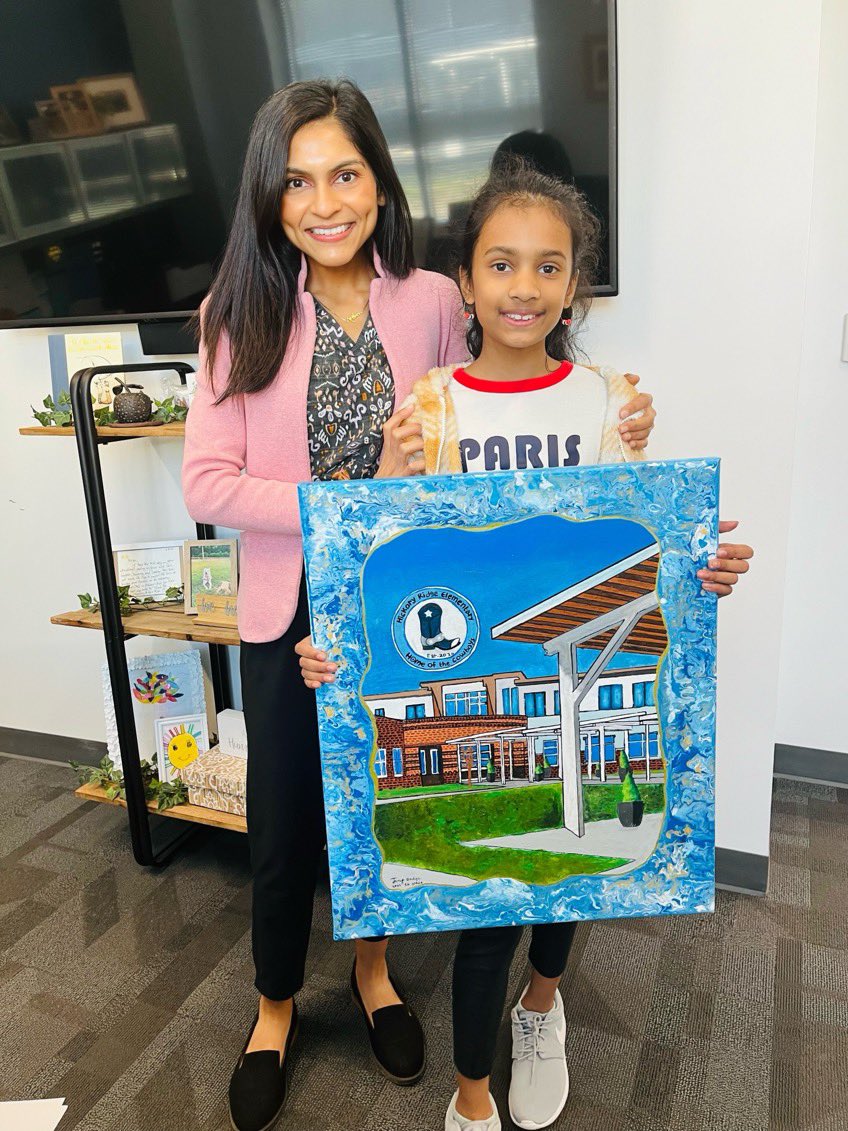Kids are truly exceptional✨✨✨Janya and I connected over our love for art. She is BEYOND talented at her craft! Today she surprised me with a special piece for my office! Her genuine kindness has brought pure joy to my heart! 👩🏽‍🎨 💙🌟🫶🏽✨@HickoryRidgeES @CabCoSchools