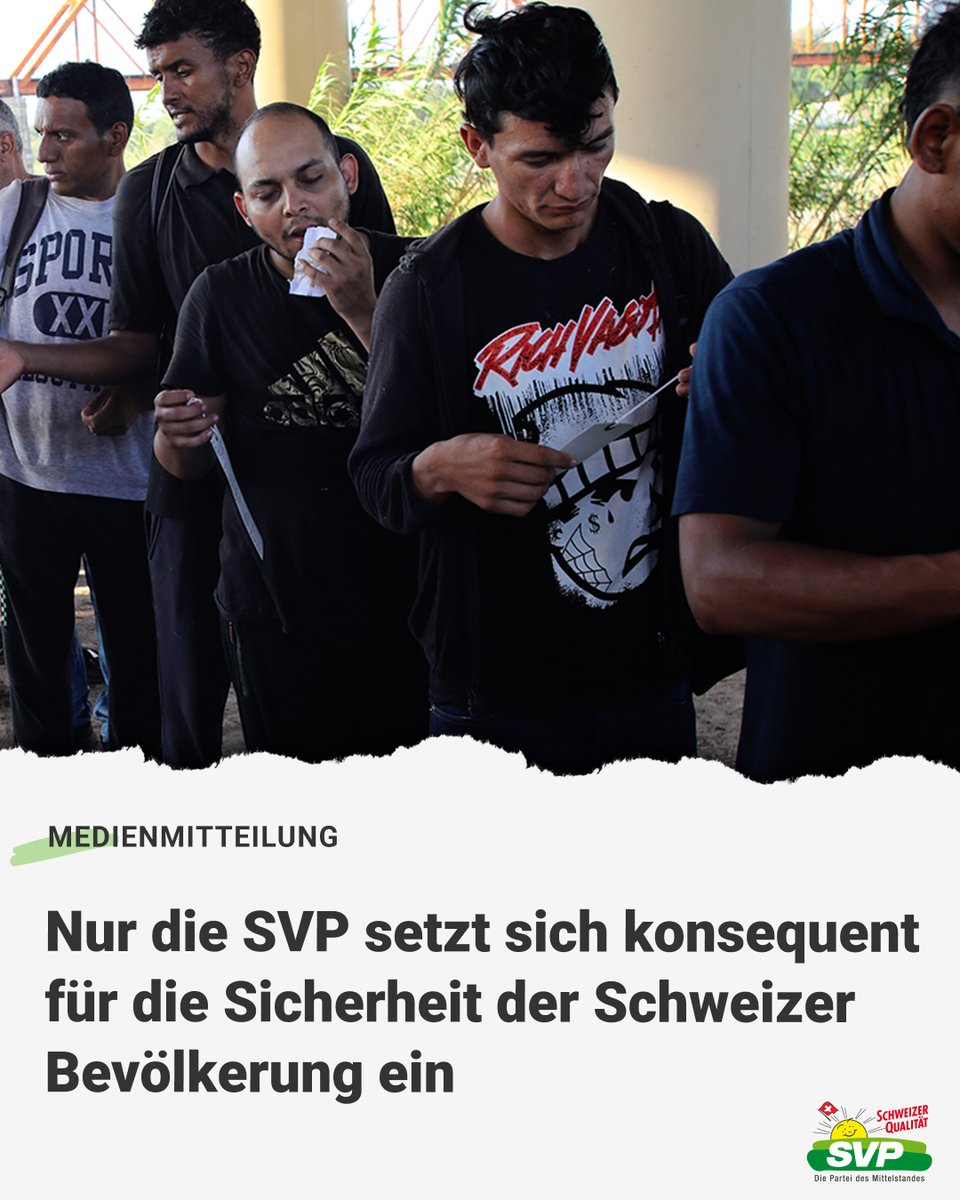 Ob systematische Grenzkontrollen oder Asyl-Chaos stoppen: Einmal mehr verweigert die Mitte-links-Mehrheit im Bundeshaus griffige Massnahmen gegen die illegale Zuwanderung.
👉🏼 svp.ch/aktuell/publik…