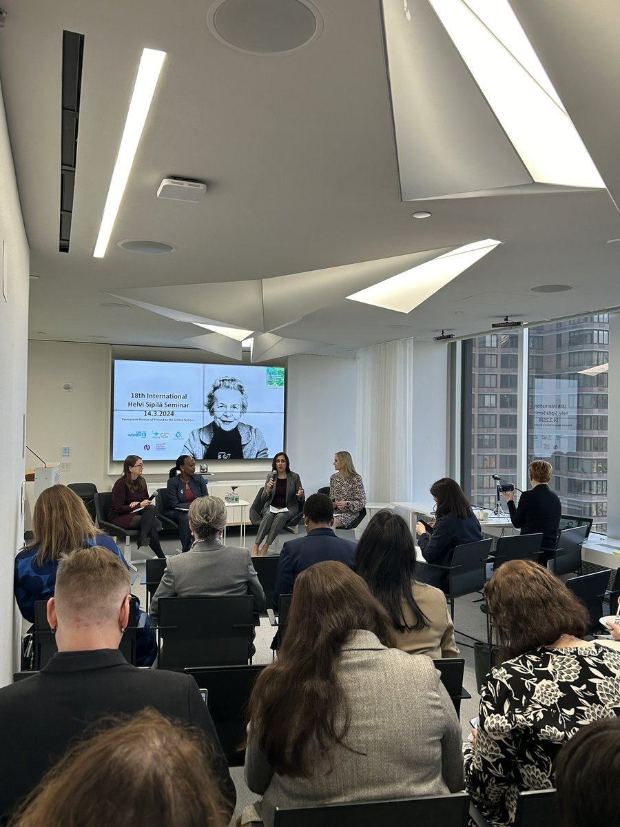 Helvi Sipilä (1915-2009) was a Finnish lawyer &amp; world's first woman UN Assistant Secretary-General.

We were honored to have the organizers of #HelviSipiläSeminar host their event on gender responsive budgeting in our Mission during #CSW68.

Thank you to all speakers! #FinlandCSW