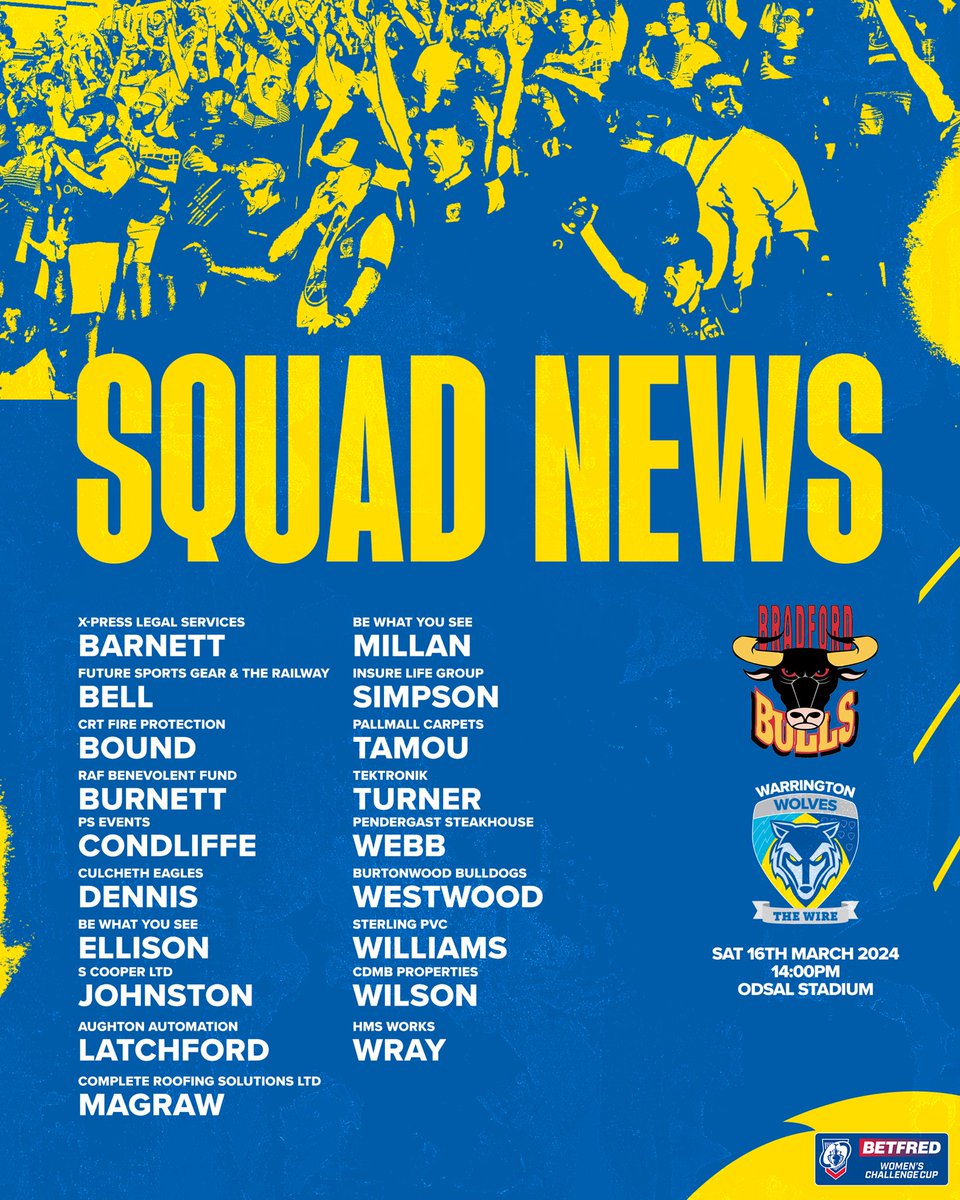 💪SHARROCK’S SQUAD💪

With the season finally upon us, Head Coach Armani Sharrock has named her first squad!

The team takes on Bradford Bulls this Saturday!