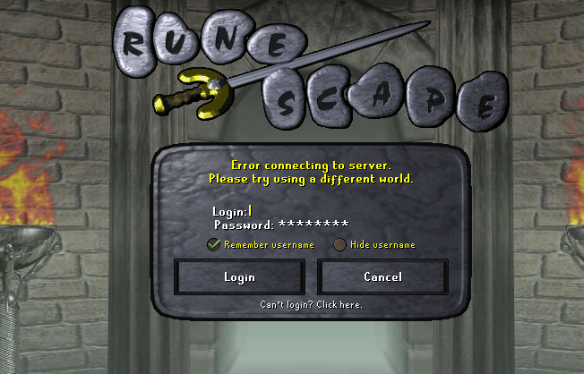 Supp0rtIt's tweet photo. @OldSchoolRS @JagexSupport its been like this since yesterday, can't log in. what's going on?? https://t.co/ooIY6PE09U