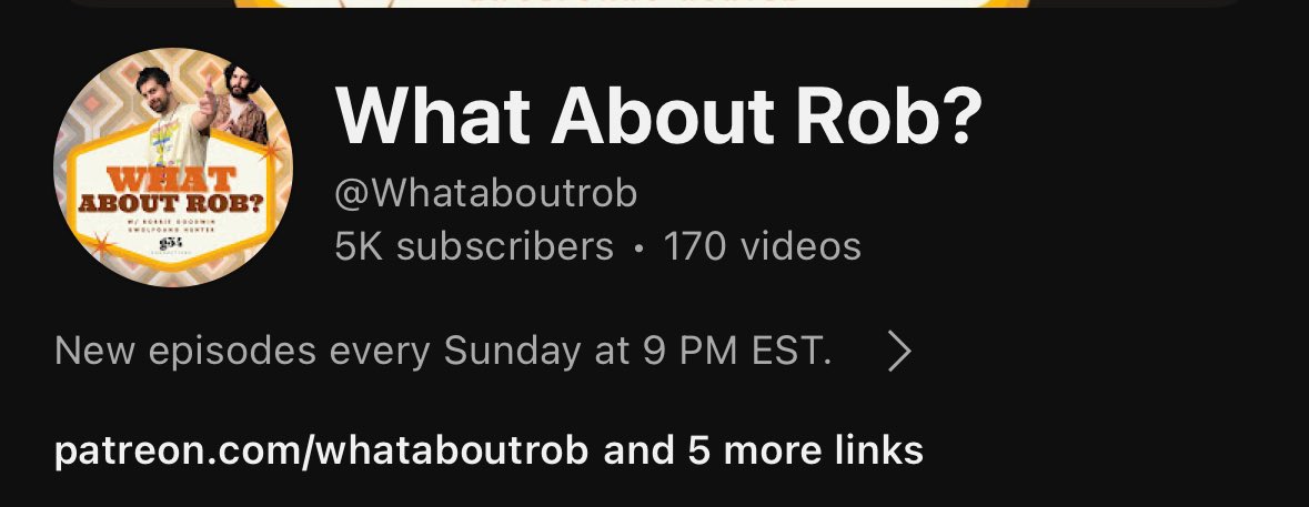 Just hit 5k subscribers on the @whataboutrobbie channel. Thank you all 🙏🏻