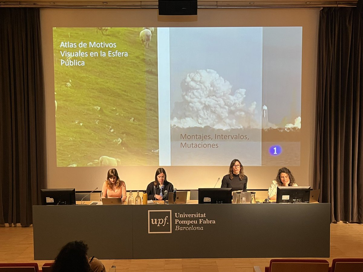 IvanPintorIran's tweet photo. @anaaitana @carolinasourdis @ariadnacordal #teresasorolla explaining Visual Motifs in the Public Sphere (MUMOVEP) https://t.co/ng6StjXMF6 @comunicacioUPF #challengingthevisual #mumovep #Cinema https://t.co/seAotCYcHS