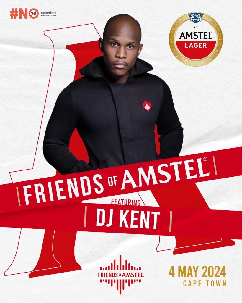 DJKENTSA's tweet photo. Cape Town, can't wait to create unforgettable memories with you all at #FriendsOfAmstelSA on the 4th of May 2024

@AmstelSA https://t.co/spPzEFXx2m