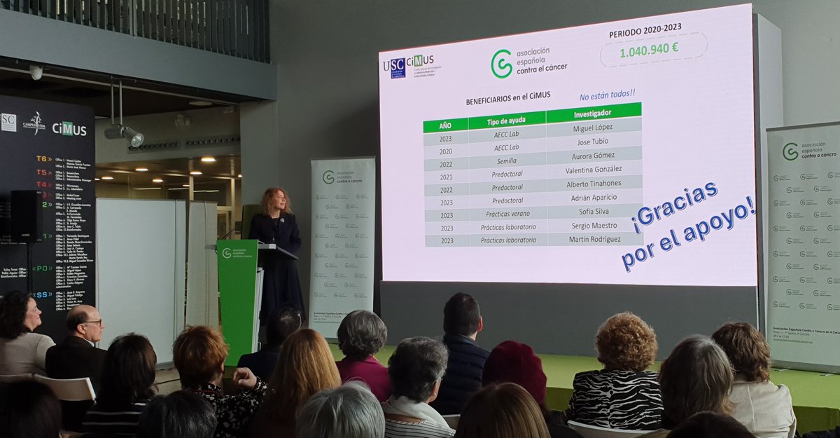 cimususc's tweet image. Hoy @ContraCancerAC presenta los principales datos y retos provinciales en nuestro Centro. Les agradecemos que contaran con nosotros para acercar a sus voluntarios la investigación con sello #CiMUS en la lucha contra el #cáncer. Juntos, más fuertes.
#TodosContraElCáncer💚
