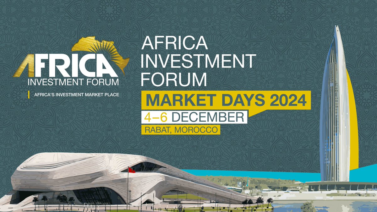 SAVE THE DATE: @AIFMarketPlace will hold its 2024 Market Days from 4-6 Dec in Rabat, #Morocco. #AIF2024 will bring together investors, transaction sponsors, heads of govt + dev finance institutions to advance investment-ready deals toward market close: bit.ly/3IyM5fU