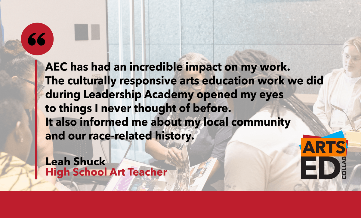 We ❤️ hearing from #AECLeadershipAcademy alumni! Check out program details and apply by 4/22: artsedcollab.org/leadershipacad…