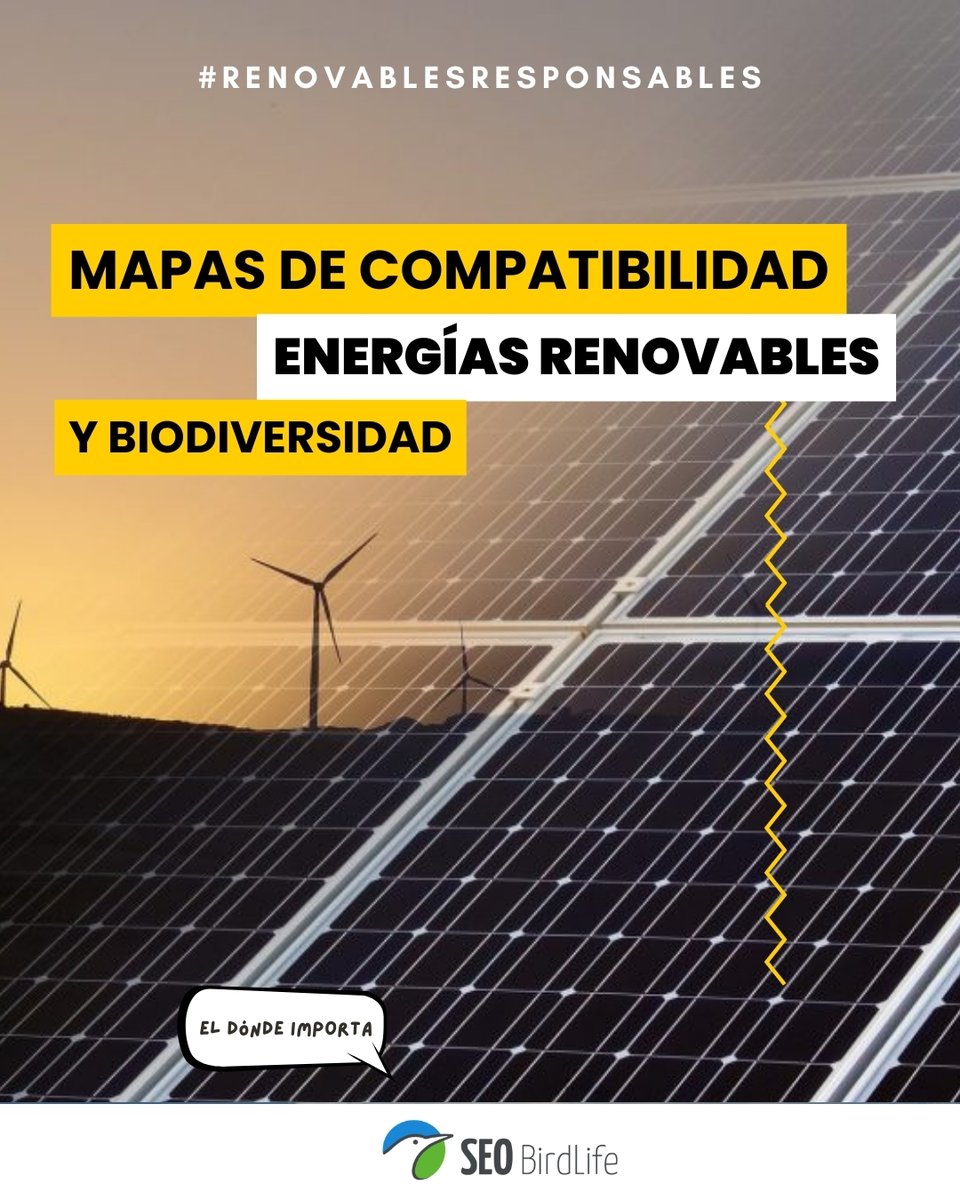Por una transición energética alineada con la biodiversidad, presentamos mapas que muestran las zonas menos propicias para la instalación de energías renovables #eólica y #fotovoltaica atendiendo a su impacto ambiental.👇
ℹ️ seo.org/creamos-unos-m…
#RenovablesResponsables