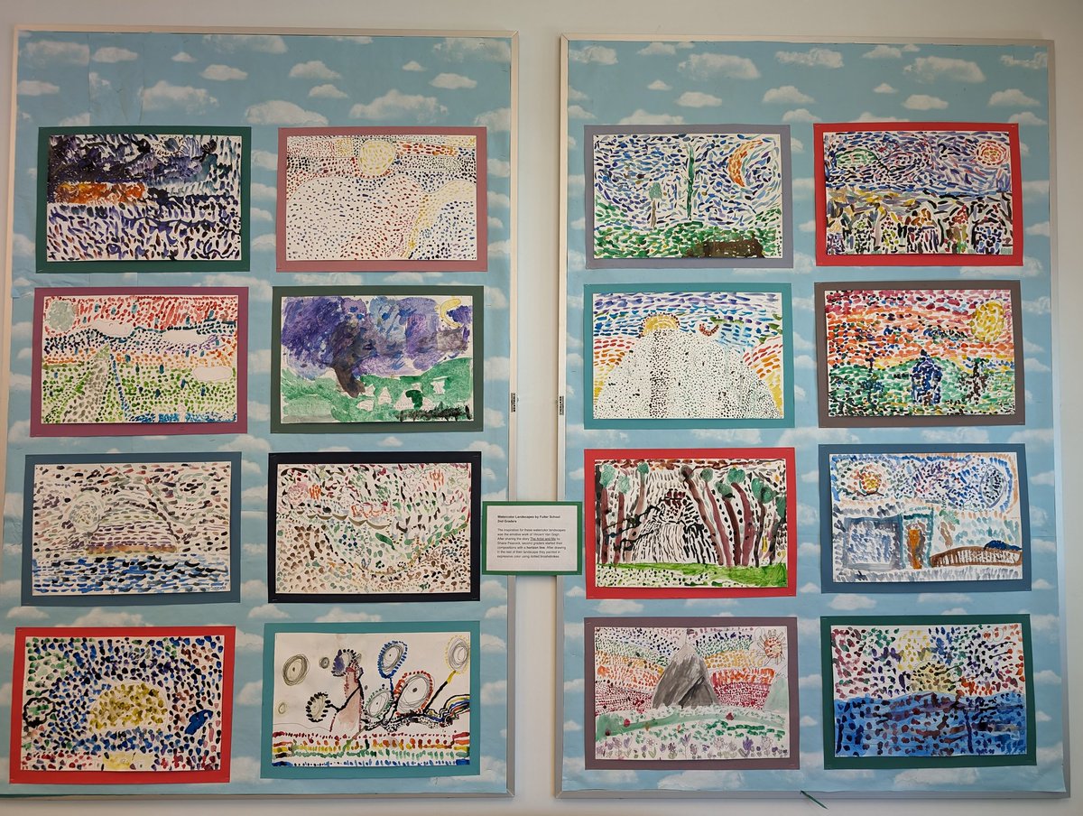 rhmalay's tweet photo. March edition of our talented student art work on display at Central Office. This month is brought to you by the students of Fuller Elementary. Thank you to their teacher, Jenn Bakalar and principal Kathy Moaratty! https://t.co/EeNwX1Ia8O