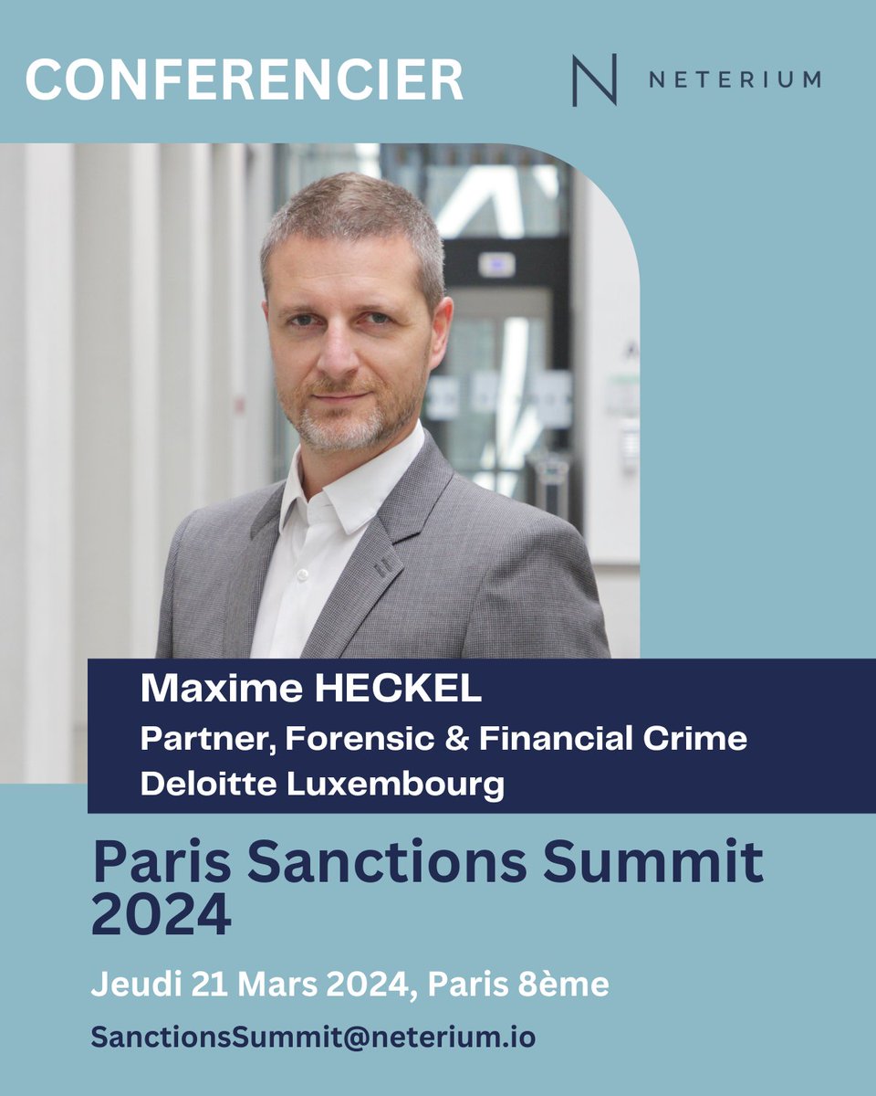 4️⃣- A la rencontre de Maxime Heckel, Partner Forensic & Financial Crime au sein de @Deloitte #Luxembourg @Maxime_Heckel sera présente à notre événement signature 'Paris #Sanctions Summit 2024' en tant que speaker le 21 Mars prochain A lire: linkedin.com/feed/update/ur… #FCC